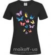 Женская футболка Разные бабочки Черный фото