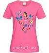 Жіноча футболка Разные бабочки Яскраво-рожевий фото