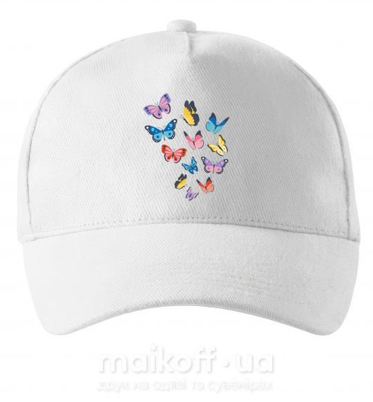 Кепка Разные бабочки Белый фото
