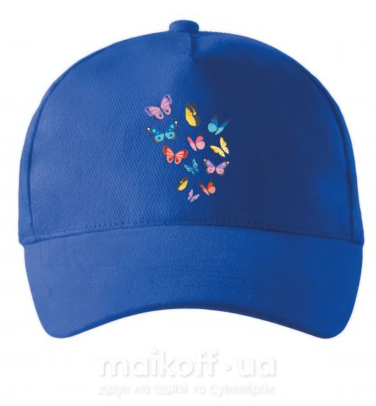 Кепка Разные бабочки Ярко-синий фото