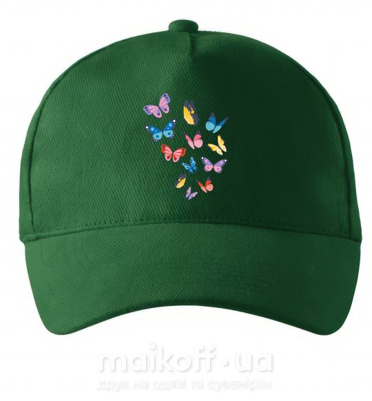 Кепка Разные бабочки Темно-зеленый фото