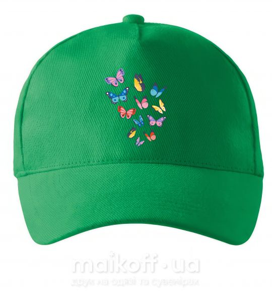 Кепка Разные бабочки Зеленый фото