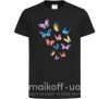 Детская футболка Разные бабочки Черный фото
