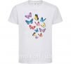 Детская футболка Разные бабочки Белый фото