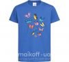 Детская футболка Разные бабочки Ярко-синий фото