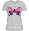 Женская футболка Фиолетовая бабочка Серый фото