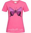 Женская футболка Фиолетовая бабочка Ярко-розовый фото