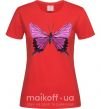 Женская футболка Фиолетовая бабочка Красный фото