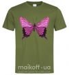 Мужская футболка Фиолетовая бабочка Оливковый фото