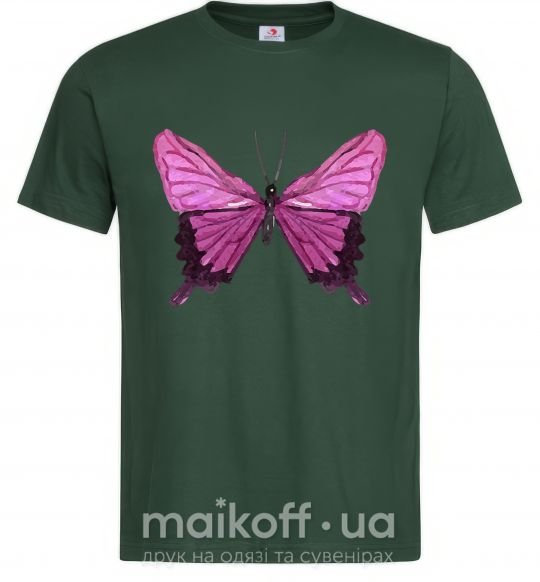 Мужская футболка Фиолетовая бабочка Темно-зеленый фото