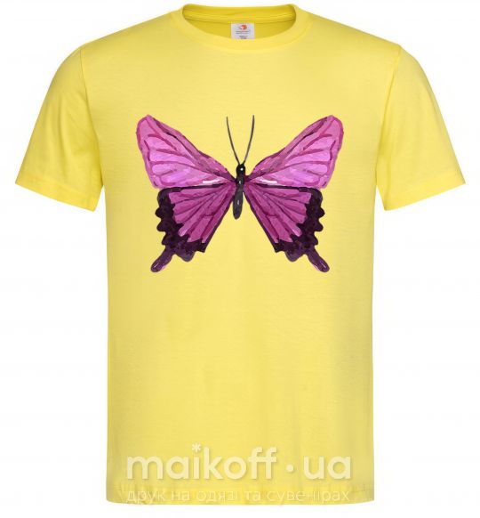 Чоловіча футболка Фиолетовая бабочка Лимонний фото