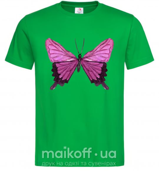 Мужская футболка Фиолетовая бабочка Зеленый фото