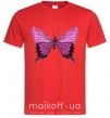 Мужская футболка Фиолетовая бабочка Красный фото