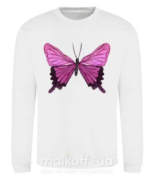 Свитшот Фиолетовая бабочка Белый фото