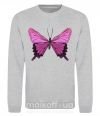 Світшот Фиолетовая бабочка Сірий меланж фото