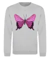 Світшот Фіолетово-рожевий метелик Сірий меланж Світшот Фіолетово-рожевий метелик Сірий меланж фото