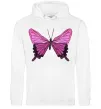 Мужская толстовка (худи) Фіолетово-рожевий метелик Белый фото