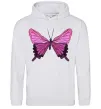 Мужская толстовка (худи) Фіолетово-рожевий метелик Серый меланж фото