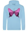 Чоловіча толстовка (худі) Фіолетово-рожевий метелик Блакитний фото