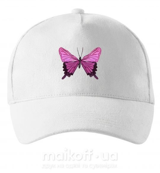 Кепка Фиолетовая бабочка Белый фото