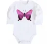 Дитячий бодік Фіолетово-рожевий метелик Білий Дитячий бодік Фіолетово-рожевий метелик Білий фото