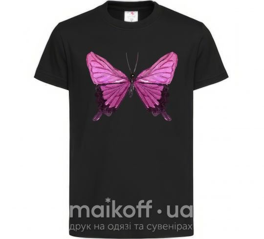 Детская футболка Фиолетовая бабочка Черный фото