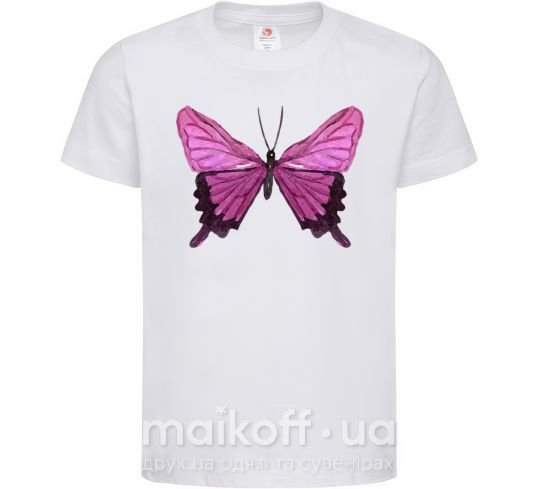 Детская футболка Фиолетовая бабочка Белый фото