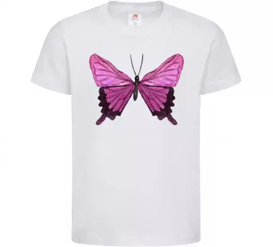 Детская футболка Фіолетово-рожевий метелик Белый фото