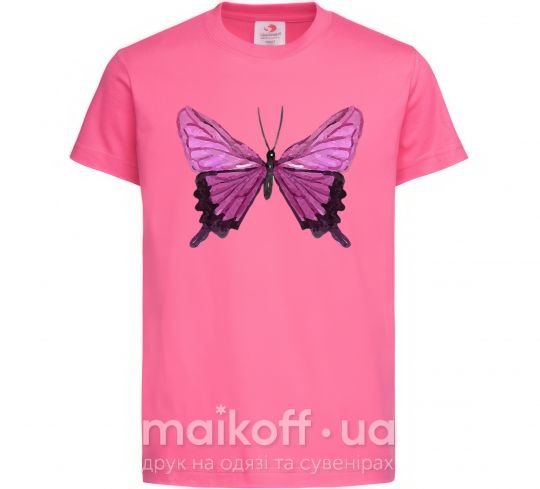 Детская футболка Фиолетовая бабочка Ярко-розовый фото