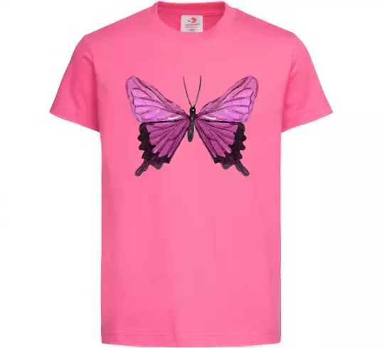 Детская футболка Фіолетово-рожевий метелик Ярко-розовый фото