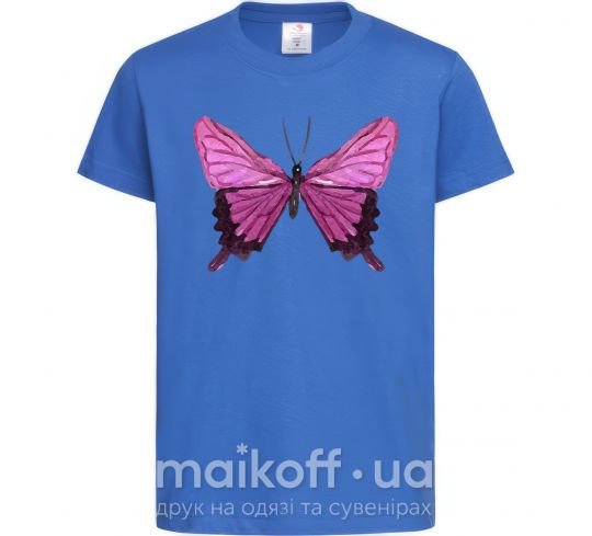 Детская футболка Фиолетовая бабочка Ярко-синий фото