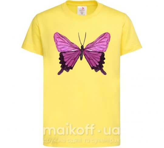 Дитяча футболка Фиолетовая бабочка Лимонний фото