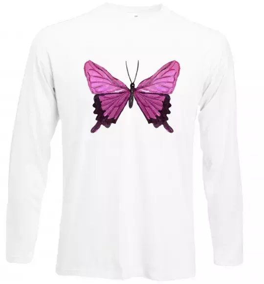 Лонгслив Фіолетово-рожевий метелик Белый фото