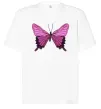 Футболка Оверсайз Фіолетово-рожевий метелик Белый фото
