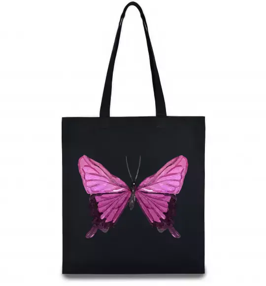 Эко-сумка Фіолетово-рожевий метелик Черный фото