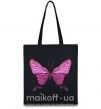 Эко-сумка Фиолетовая бабочка Черный фото