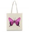 Еко-сумка Фиолетовая бабочка Бежевий фото