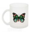Чашка стеклянная Оранжево-зеленая бабочка Фроузен фото