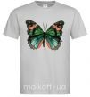 Мужская футболка Оранжево-зеленая бабочка Серый фото