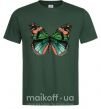 Мужская футболка Оранжево-зеленая бабочка Темно-зеленый фото