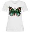 Женская футболка Оранжево-зеленая бабочка Белый фото