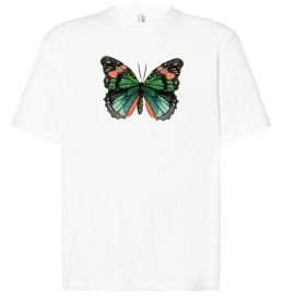Футболка Оверсайз Помаранчево-зелений метелик Футболка Оверсайз Помаранчево-зелений метелик