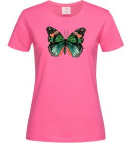 Женская футболка Помаранчево-зелений метелик