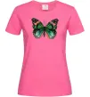Женская футболка Помаранчево-зелений метелик Ярко-розовый фото