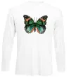 Лонгслив Помаранчево-зелений метелик Белый Лонгслив Помаранчево-зелений метелик Белый фото