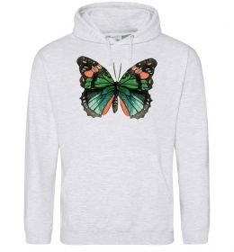 Мужская толстовка (худи) Помаранчево-зелений метелик