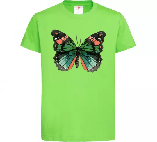Детская футболка Помаранчево-зелений метелик Лаймовый фото