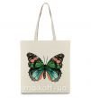 Еко-сумка Оранжево-зеленая бабочка Бежевий фото