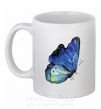 Чашка керамическая Blue butterfly Белый фото