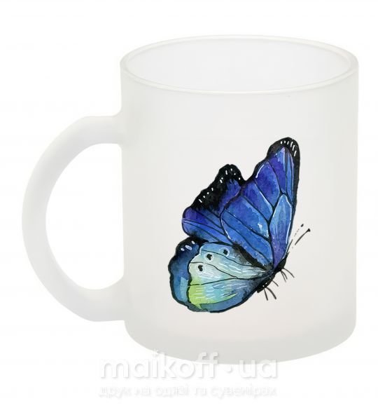 Чашка стеклянная Blue butterfly Фроузен фото